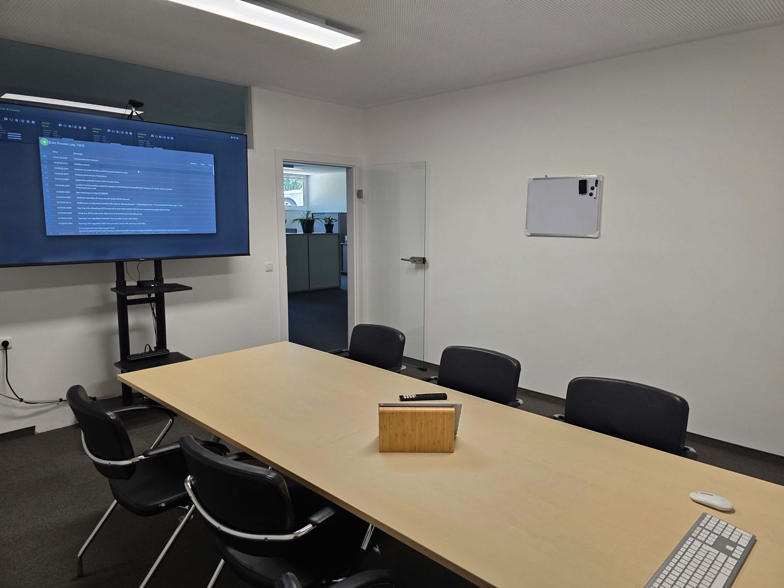 Meeting room with a large screen