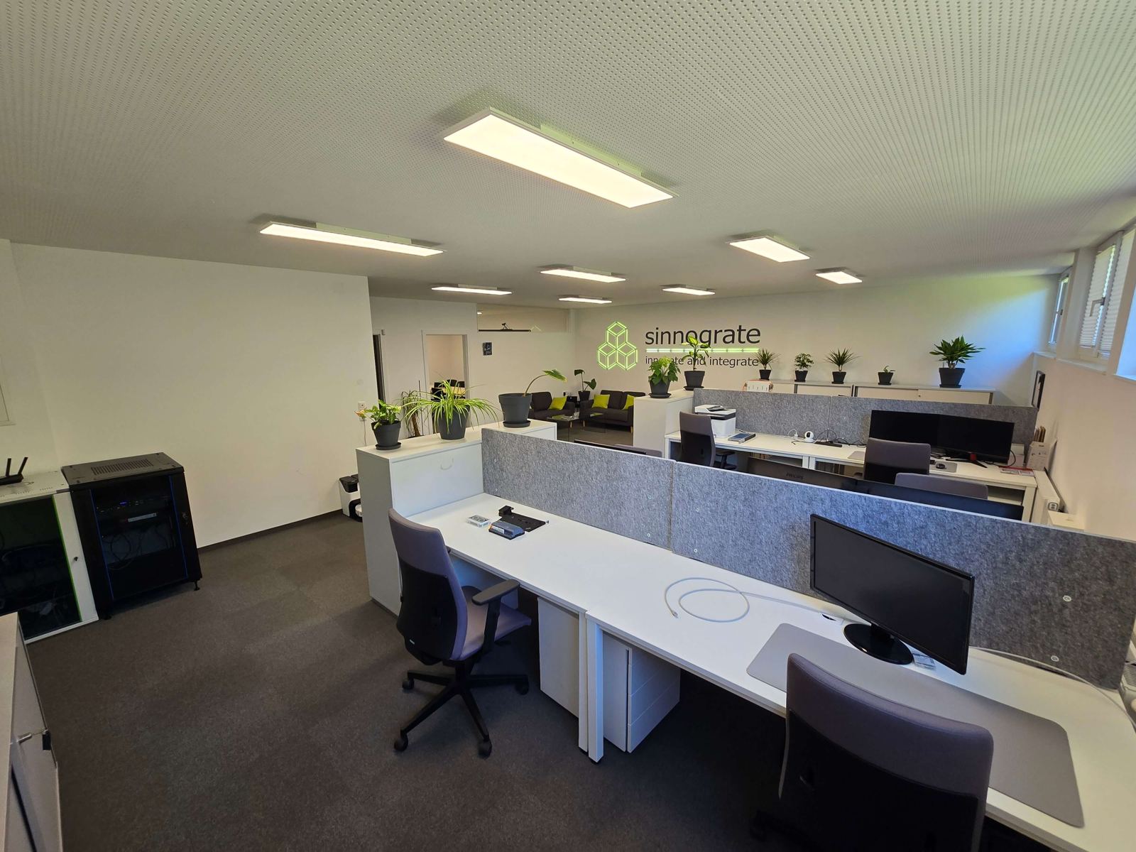 Open plan office with workstations